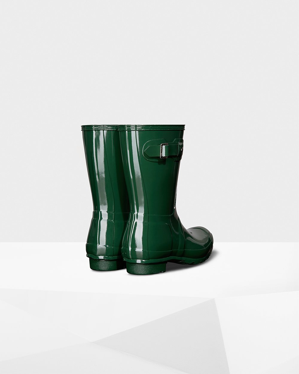 Womens Hunter Original Gloss - Short Rain Boots Green - 7581-WGZBN